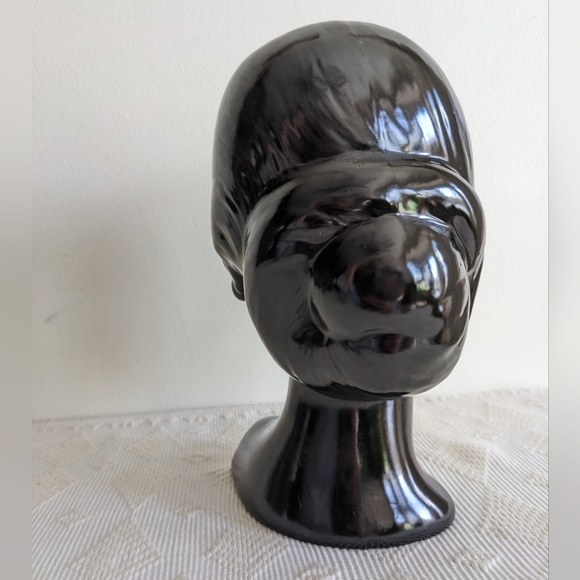 Holland Mold Busts Vintage MCM ceramic decor smooth black gloss finish - Picture 10 of 10